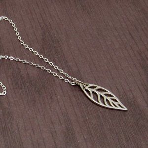 Sterling Silver  Leaf Charm with chain